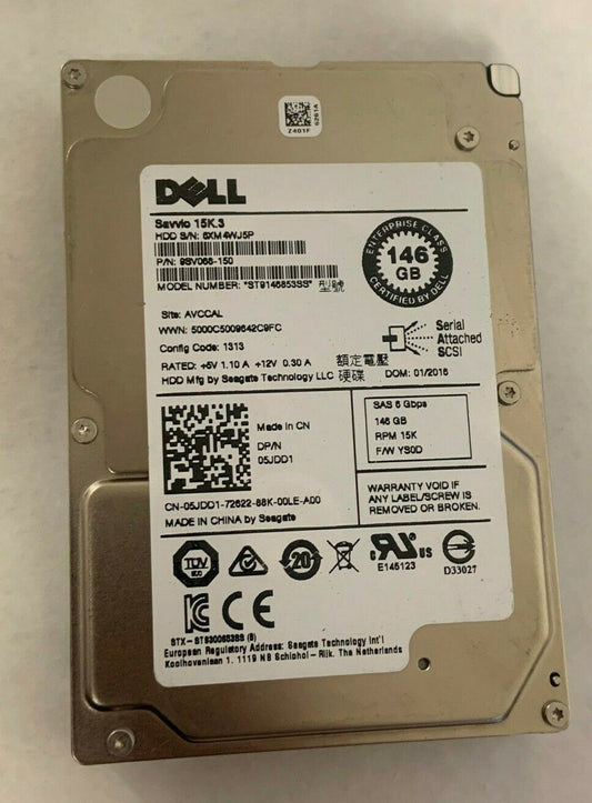 Dell 146GB 15K 6Gbps SAS 2.5'' Hard Drive (5JDD1)