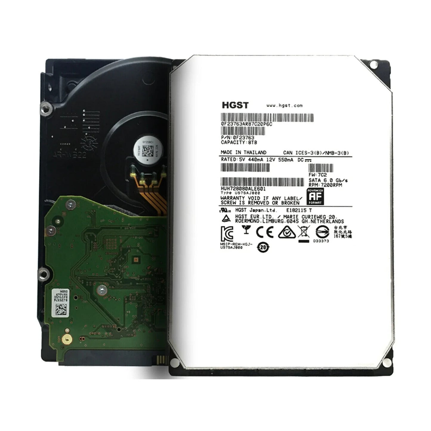 HGST HUH728080ALE600 8TB 7.2K 6G 128MB 3.5" SATA Hard Drive 0F23267 HDD warranty