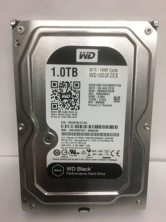 WD Black 1TB Performance HDD 7200RPM SATA 6Gb/s 64MB 3.5" WD1003FZEX 