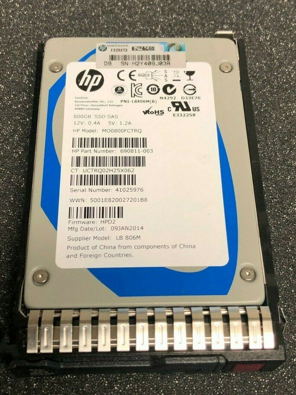 690811-003 REF HPE 800GB SAS 6G ME SFF SSD MO0800FCTRQ 691027