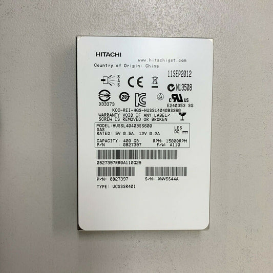 HGST HUSSL4040BSS600 400GB SSD 2.5" SAS SOLID STATE DRIVE 0B27397 hard drive