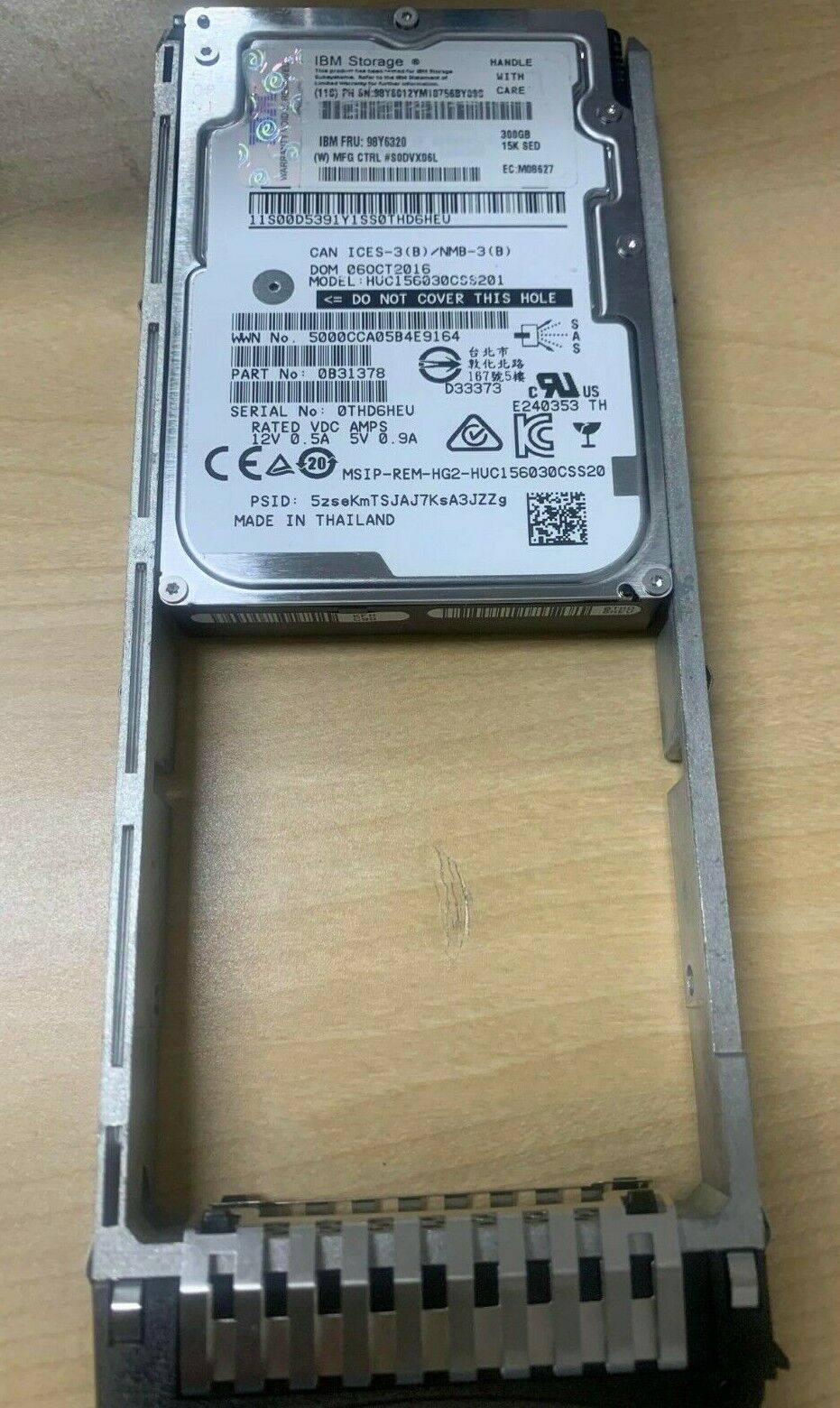 98Y6320 | IBM 300GB SAS 6G 15K SFF SED HDD FOR DS8000 Array GM55 orginal tray