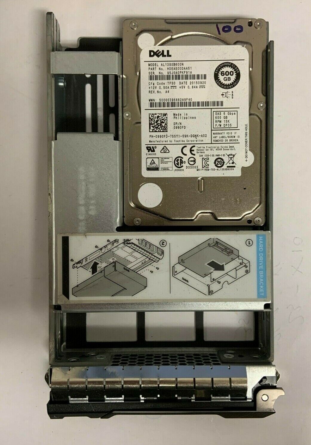 Dell Toshiba Enterprise 600GB 15000RPM SAS 6Gbps 64MB 2.5" 990FD | AL13SXB600N