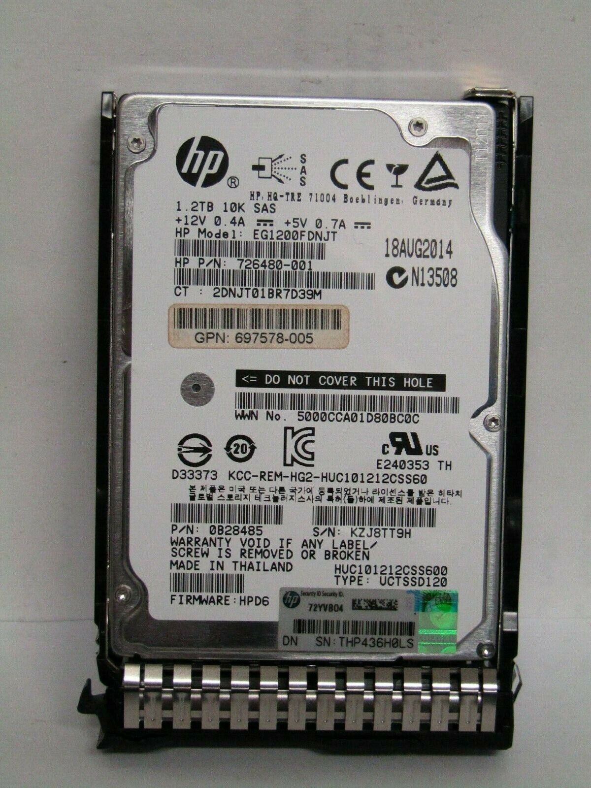 HP 718162-B21 1.2TB 6G SAS 10K 2.5in DP ENT SC HDD 718292-001
