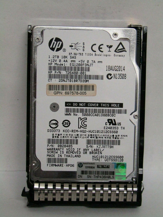 HP 718162-B21 1.2TB 6G SAS 10K 2.5in DP ENT SC HDD 718292-001