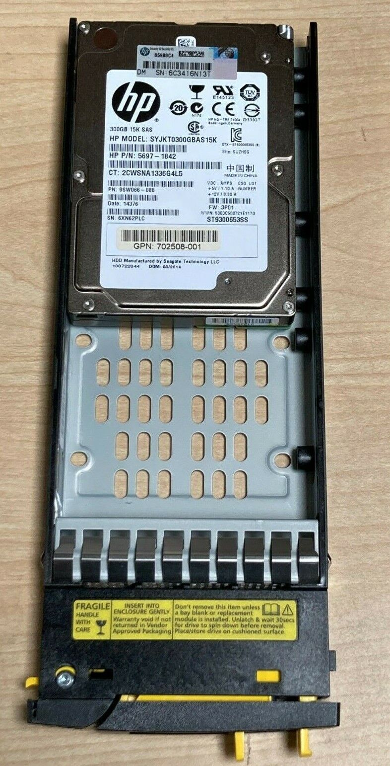 5697-1842 QR492A HPE 3PAR M6710 300GB 15K 6G SFF 2.5'' SAS HDD HARD DRIVE