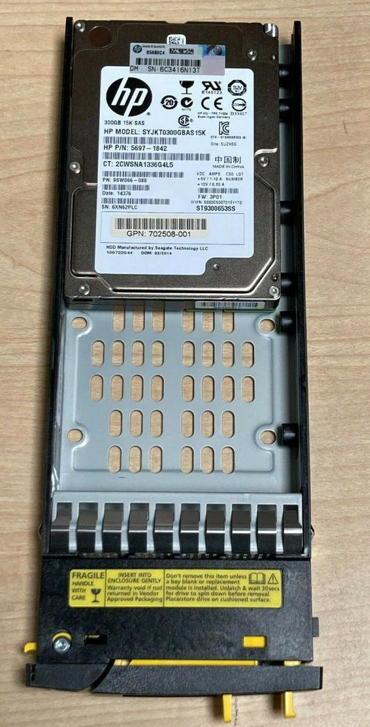 5697-1842 QR492A HPE 3PAR M6710 300GB 15K 6G SFF 2.5'' SAS HDD HARD DRIVE