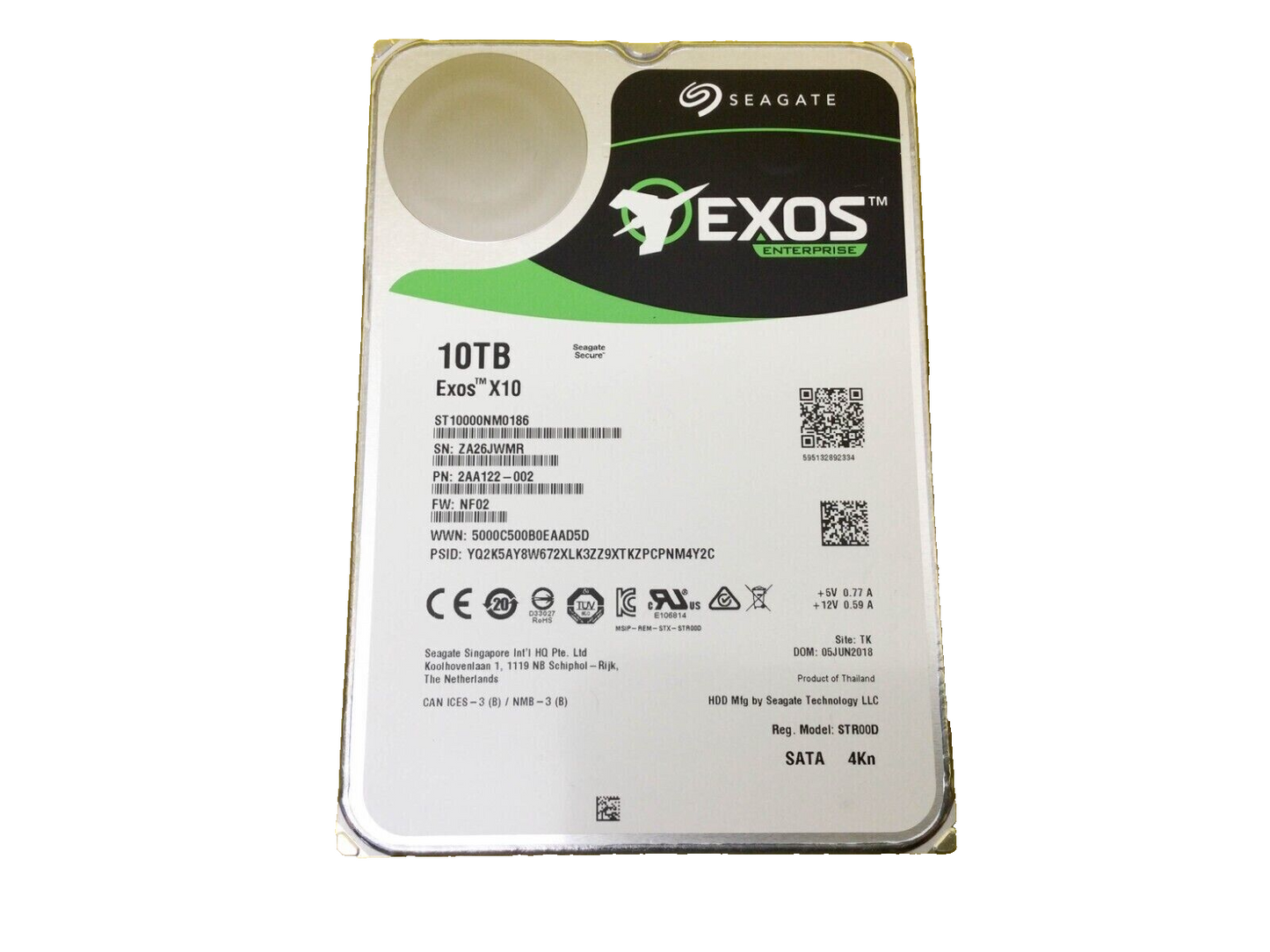 Seagate Exos X10 ST 10000NM00186 10TB Hard Drive 3.5