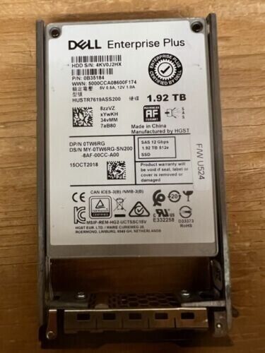 TW6RG - DELL COMPELLENT 1.92TB 2.5" SAS 12Gb/s B35184
