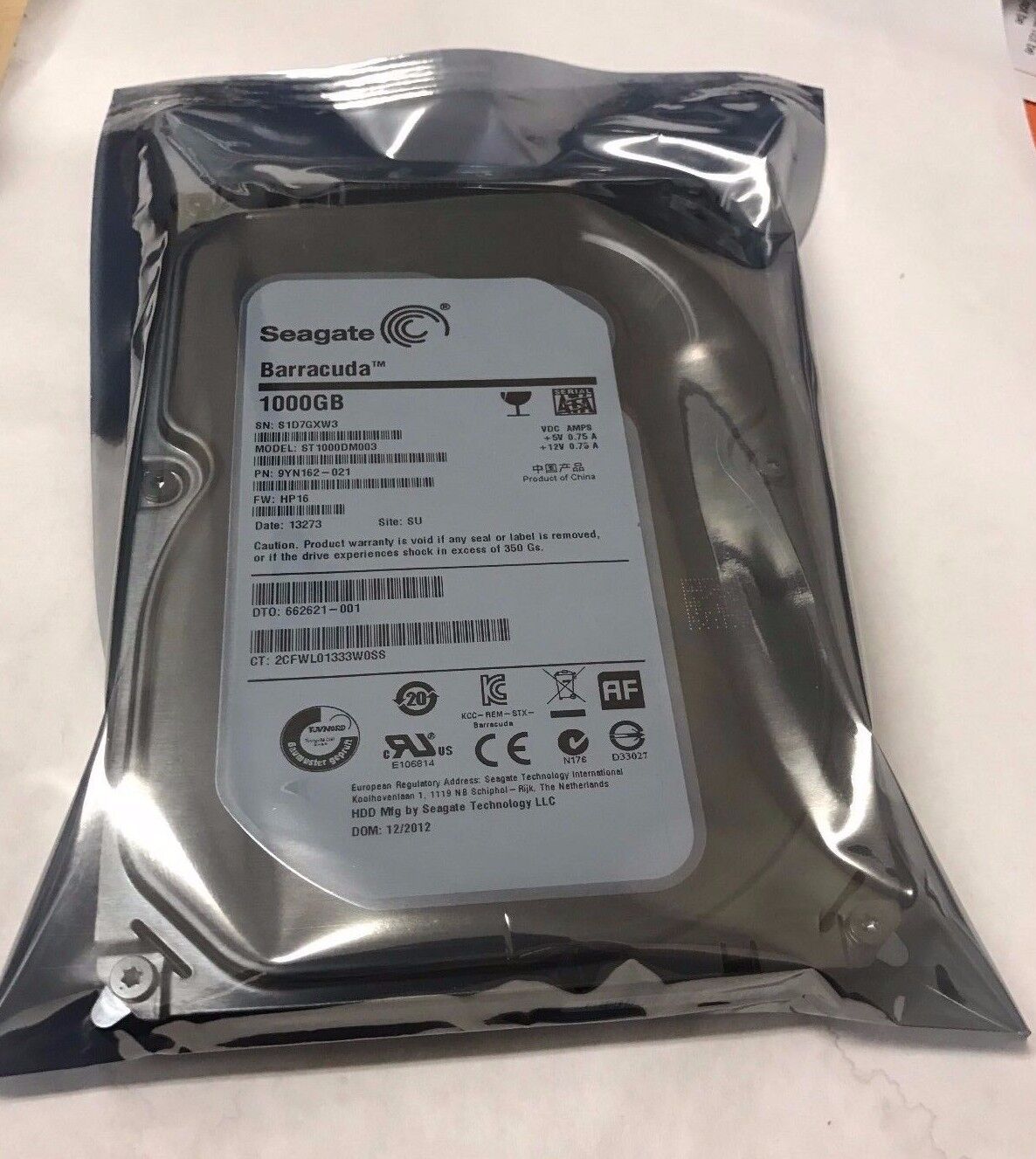 Seagate Barracuda ST1000DM003 7200RPM 1TB 3.5" Desktop Hard Drive  SATA 6.0Gbps 