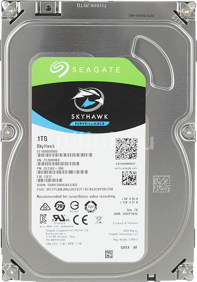 Seagate Skyhawk ST1000VX005 1TB 5900RPM 3.5" SATA Surveillance Hard Drive