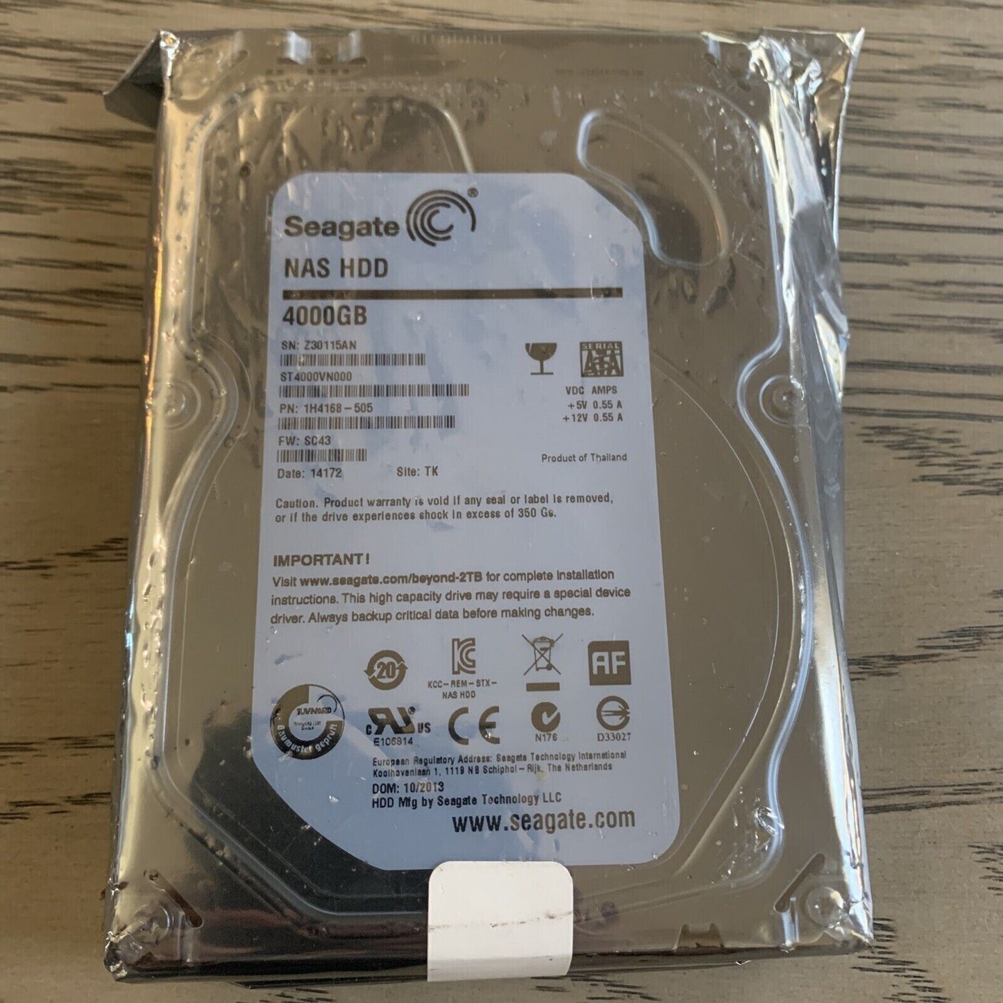 SEAGATE 3.5" 4TB INTERNAL DESKTOP HARD DRIVE | ST4000VN000 HDD NAS