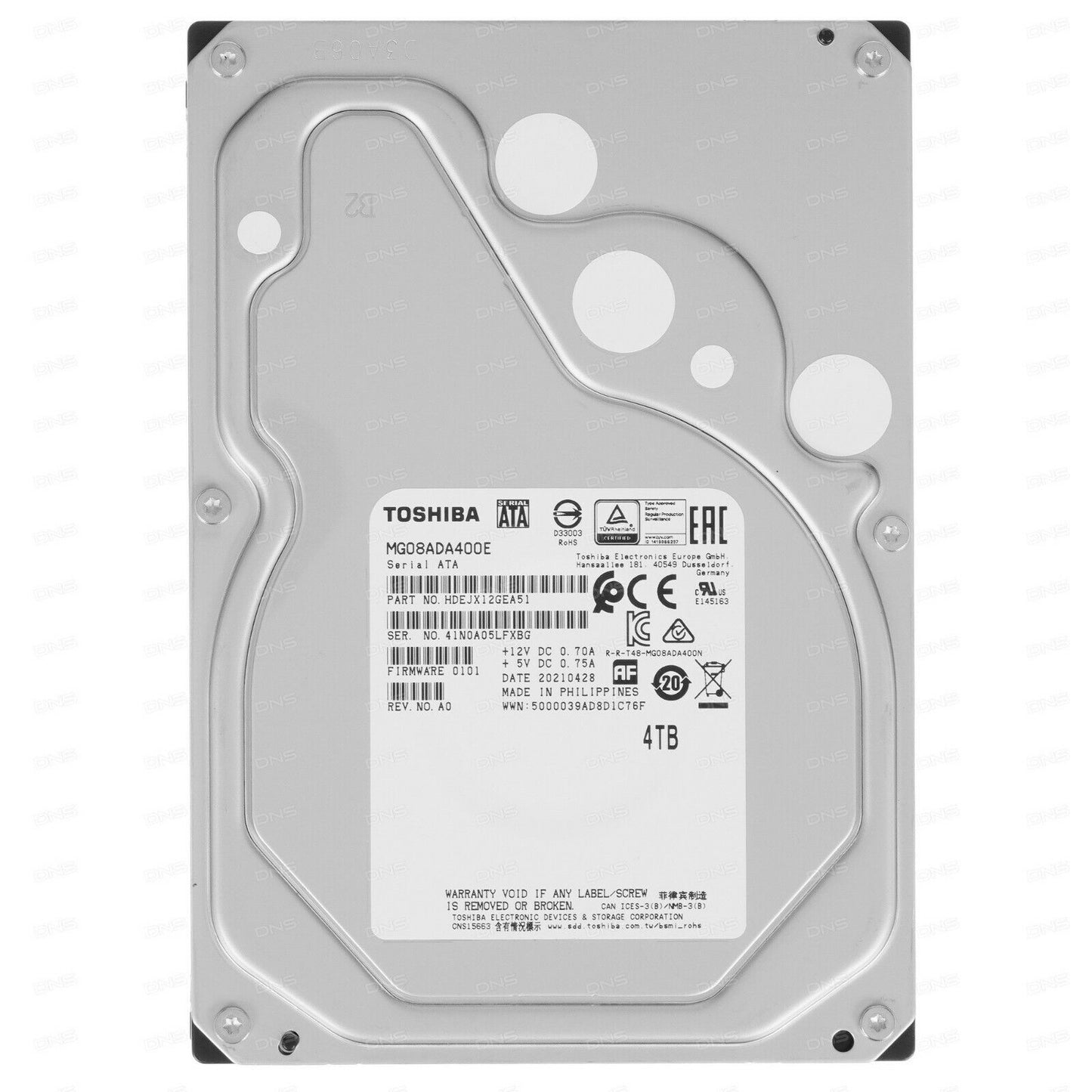 Toshiba Hard Drive MG08ADA400E 4TB SATA 6Gb/s 7200rpm 256MiB 512E 3.5" 512E