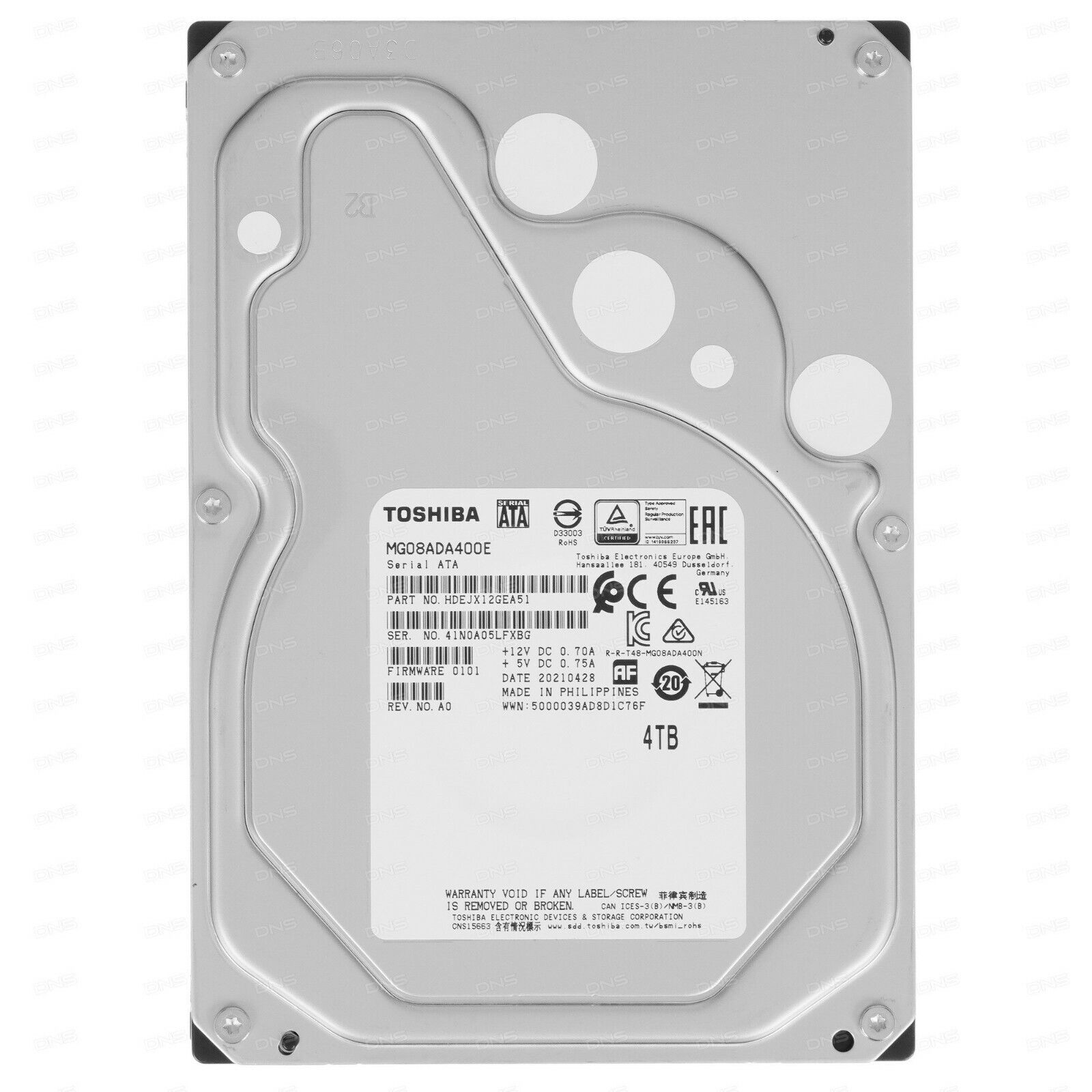 Toshiba Hard Drive MG08ADA400E 4TB SATA 6Gb/s 7200rpm 256MiB 512E 3.5" 512E