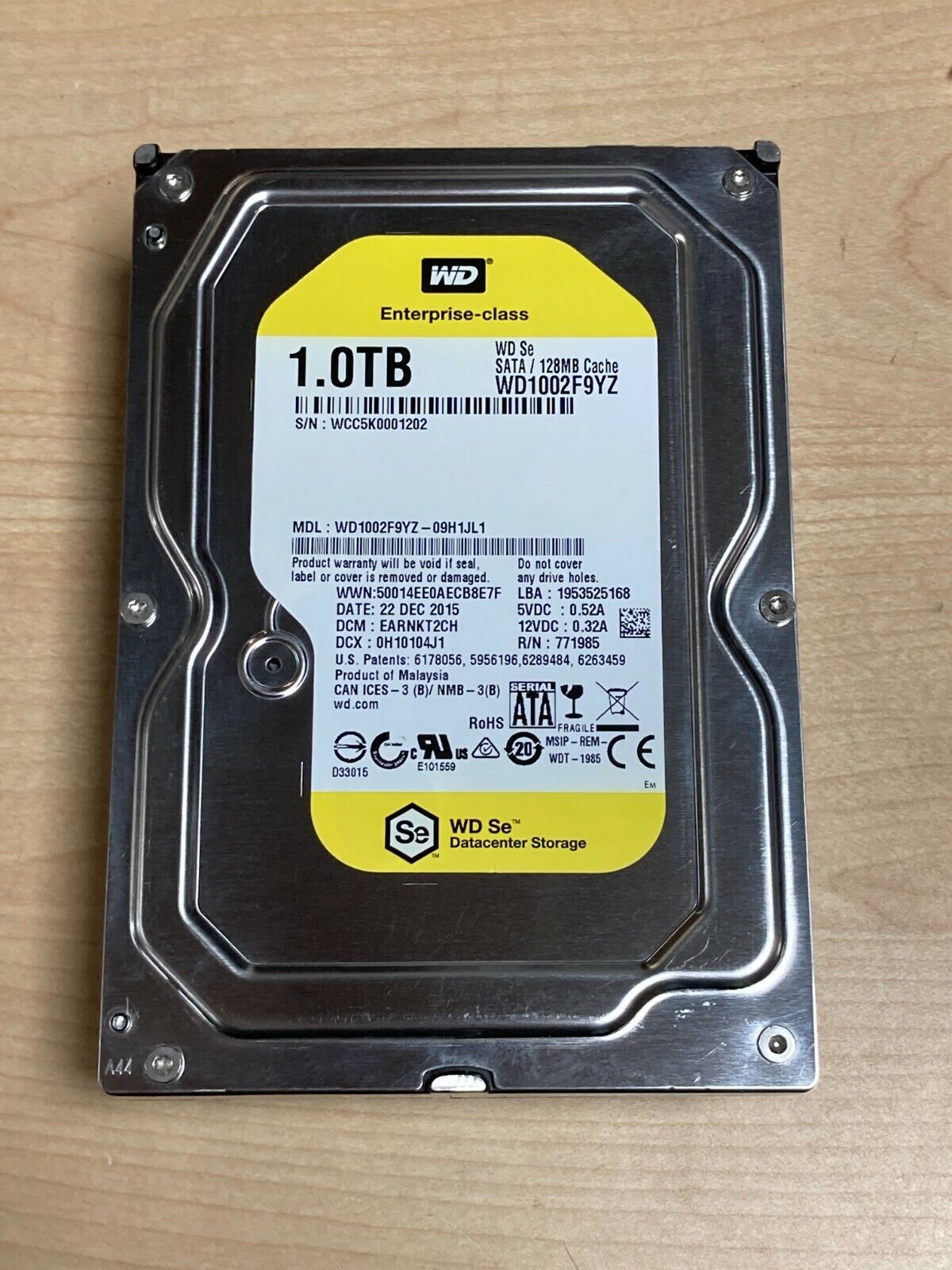 WD SE WD1002F9YZ 1TB 7200RPM 128MB SATA 6.0Gb/s 3.5" Enterprise HardDrive NAS