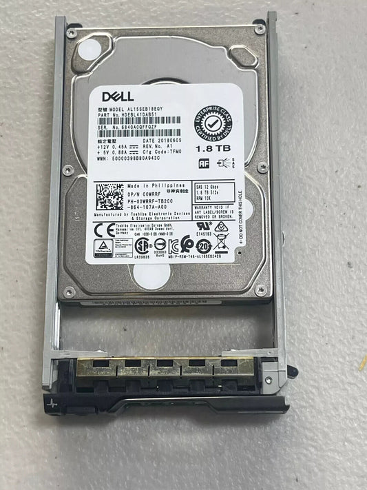 1.8TB 10K SAS 2.5" 12G HARD DRIVE DELL SERVER  R630 R730 T630 R830 R930 R430 HDD