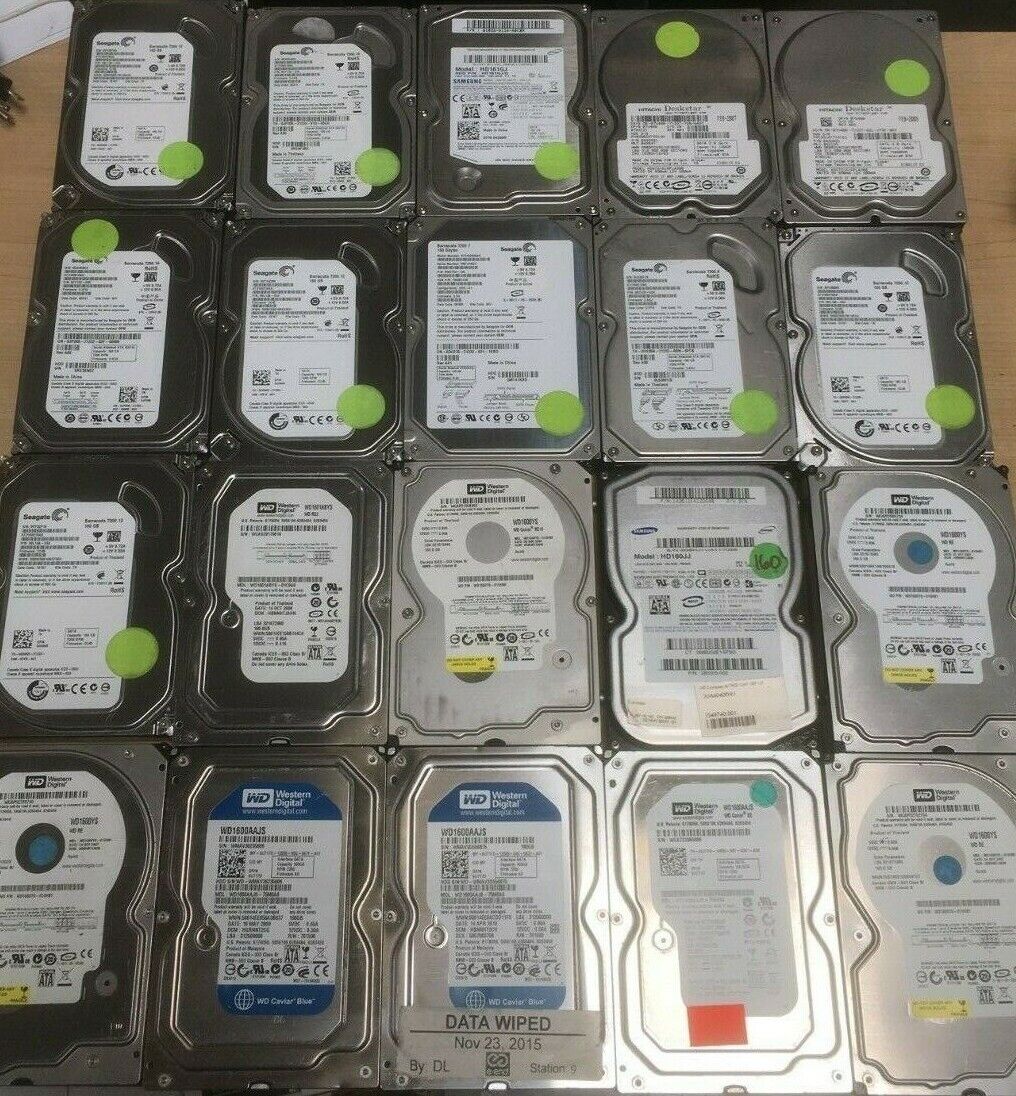 (Lot of 20) Name Brand 160 GB SATA 3.5" Desktop Hard Drives Tested Used 160GB