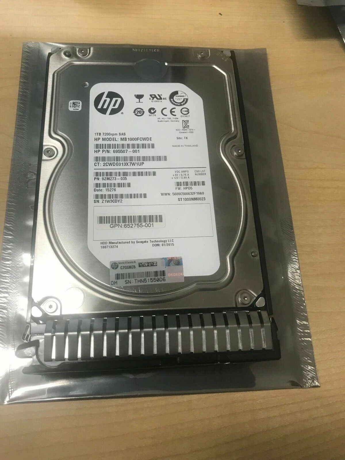 HP Seagate 1TB MB1000FCWDE 7.2K RPM SAS 6Gb/s 3.5" 9ZM273-035 695507-001 HDD