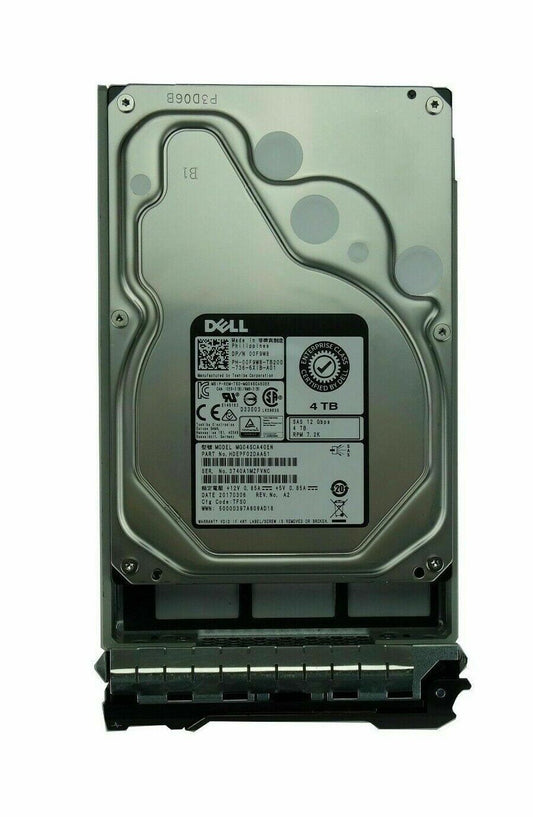 Dell 4TB F9W8 7.2K SAS 12Gbps 3.5" HDD 0F9W8 Server hard drive HDD tray Server