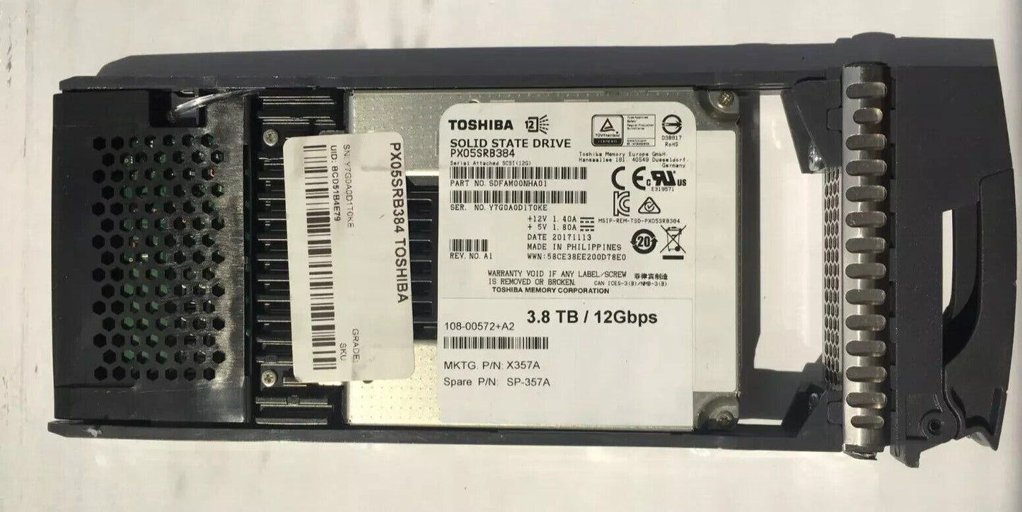 X357A-R6 Netapp 3.84TB SAS 12Gbps 2.5'' SSD For FAS2240 DS2246 108-00572+