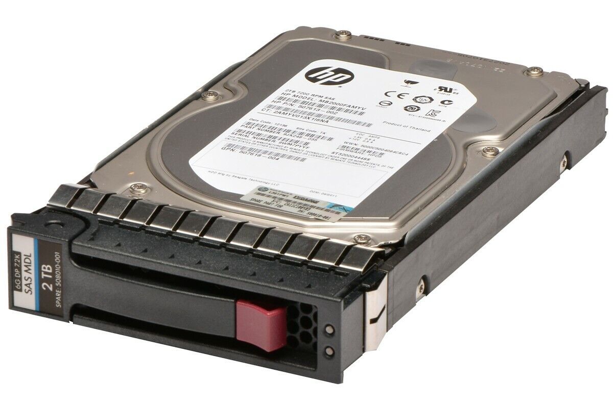 Genuine HP 2TB Hard Drive 649327-002 w/ Tray | SAS 6Gb/s | 7200 RPM | 3.5"