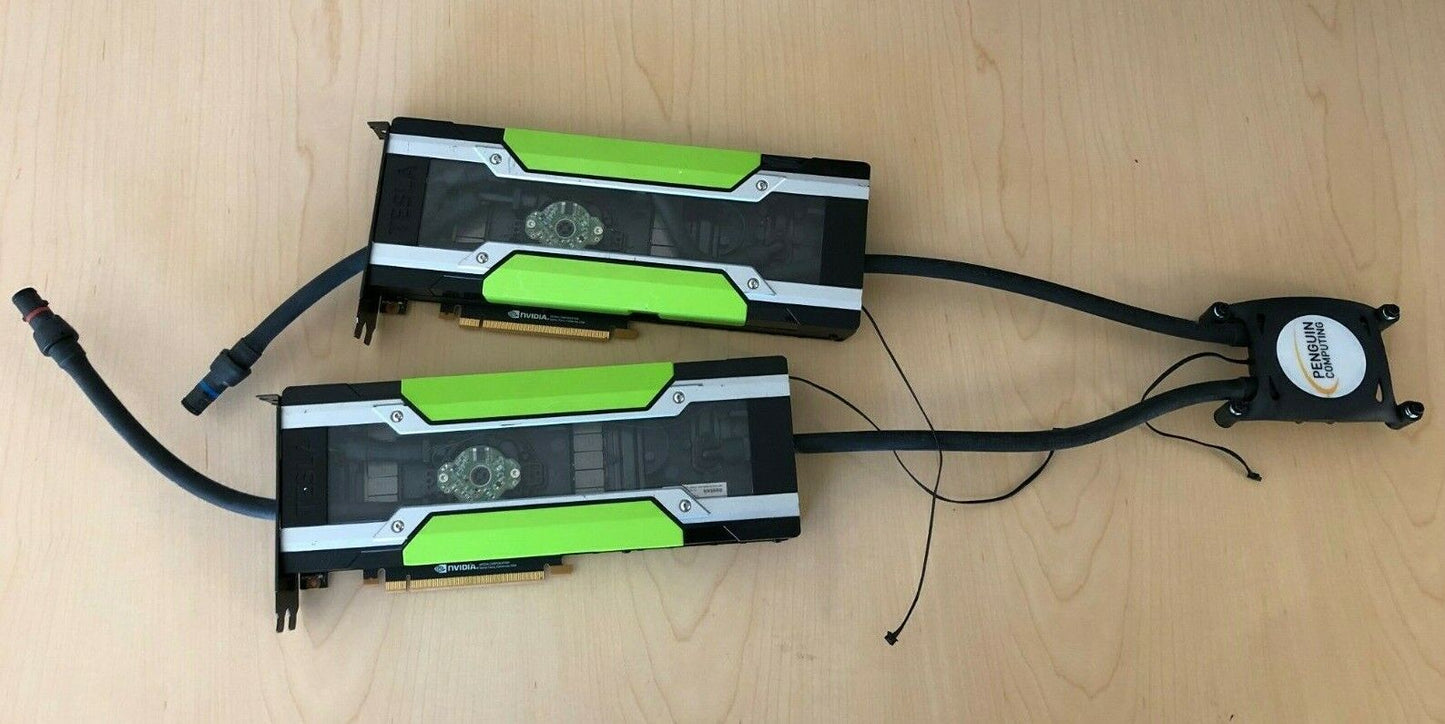 Dual NVIDIA 699-2H400-0201-520 Tesla P100 16GB GPU Accelerator Card Water Cooled