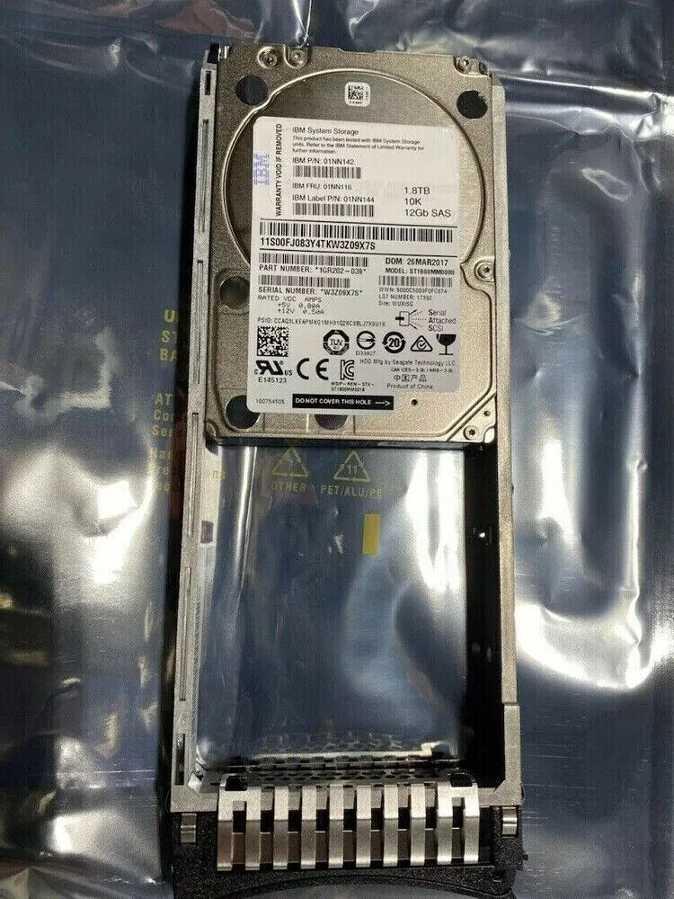 IBM 01NN116 01NN142 01NN144 1.8TB 10K 2.5" SAS 12G HARD DRIVE V7000 1GR202-039