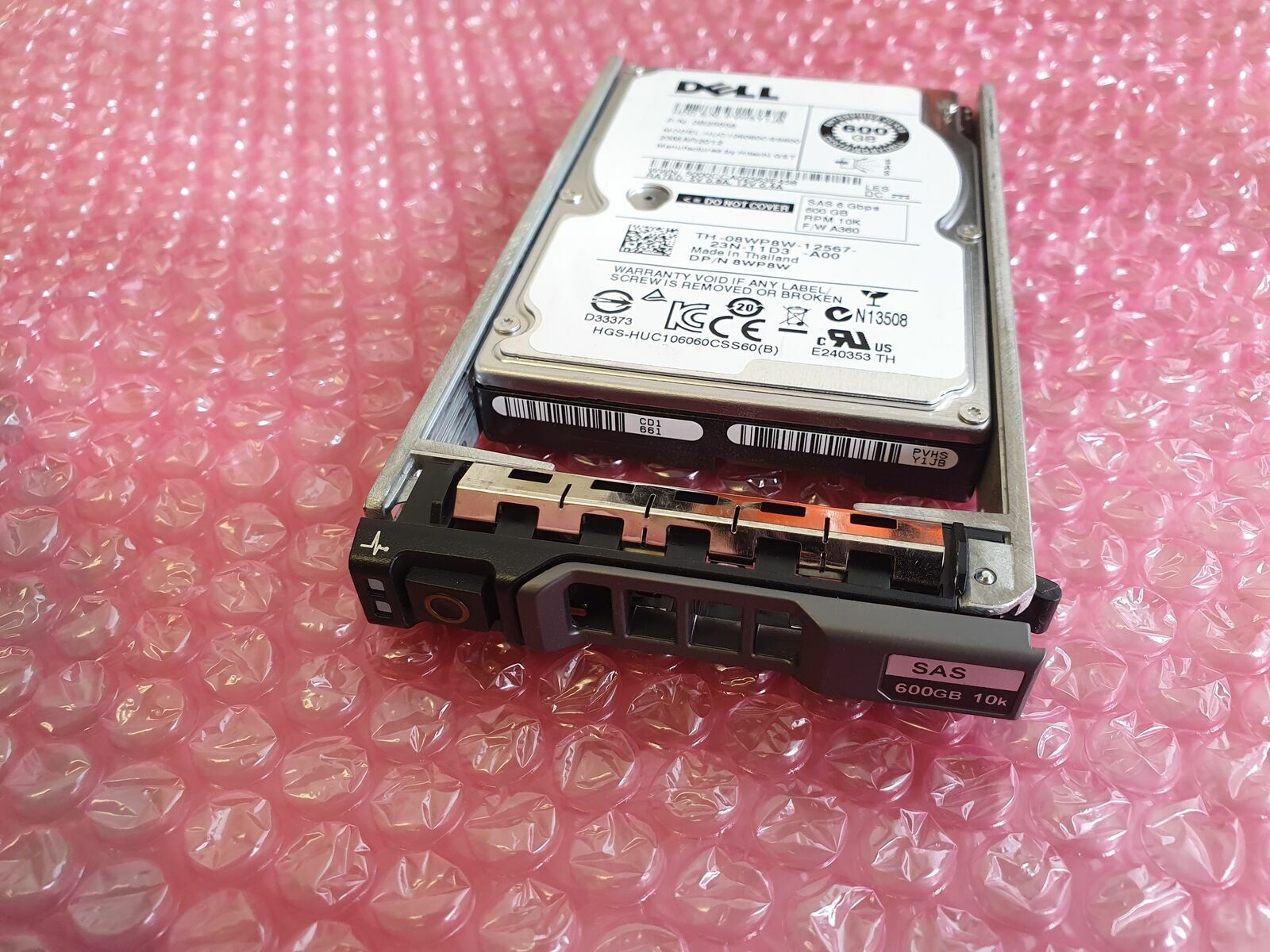 Dell 600GB 2.5'' SFF SAS 6G 10K Hard Drive 08WP8W 8WP8W R730 R630 PowerVault