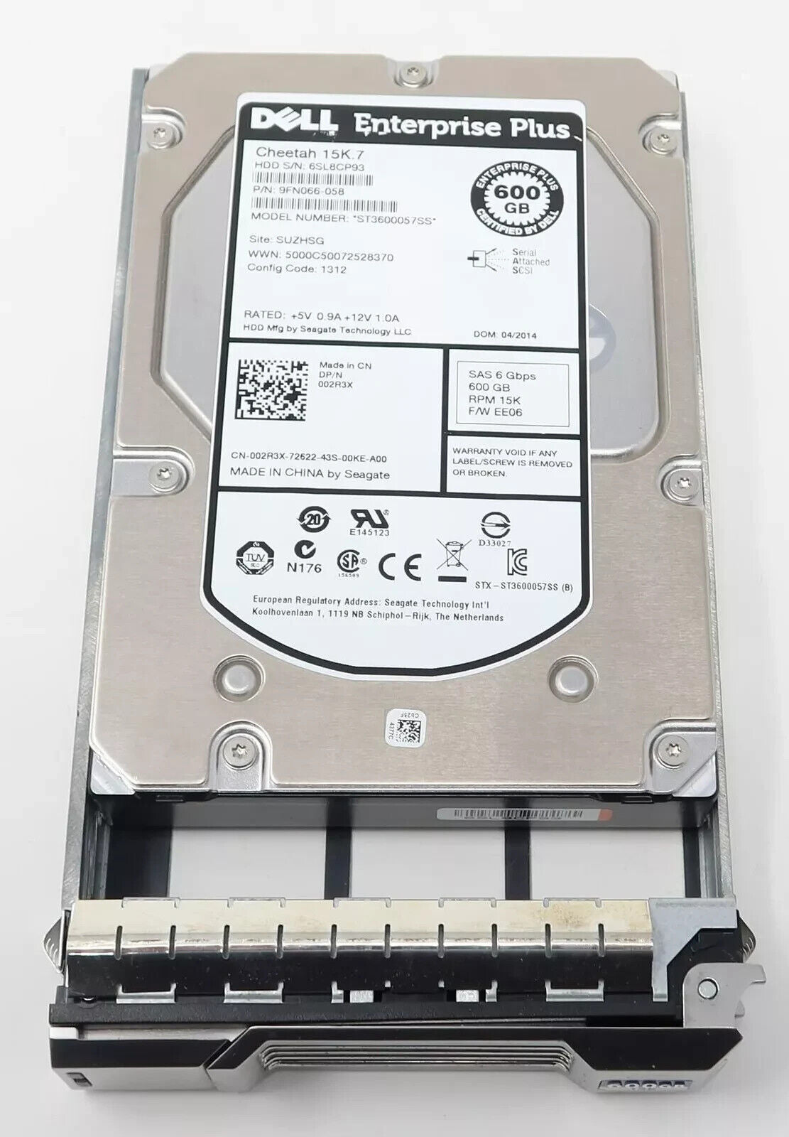Dell EqualLogic 02R3X 600GB 15K SAS Hard Drive PS6100 PS6110 PS6210 9FN066-058