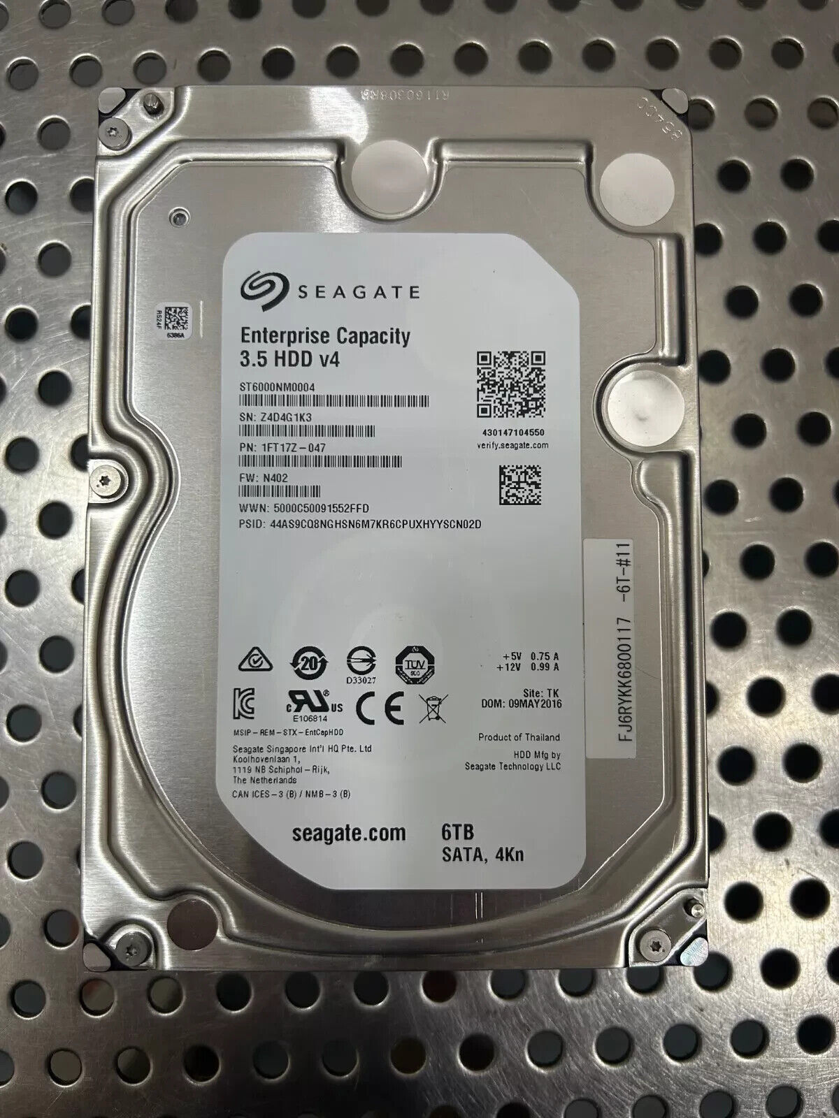 Seagate Enterprise 6TB 3.5" SATA HDD 7.2K 6Gb/s ST6000NM0004 v4