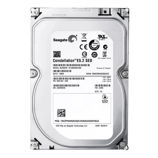Seagate Constellation ES.2 SED ST33000651NS 3TB 7200RPM 64MB 3.5'' Inch
