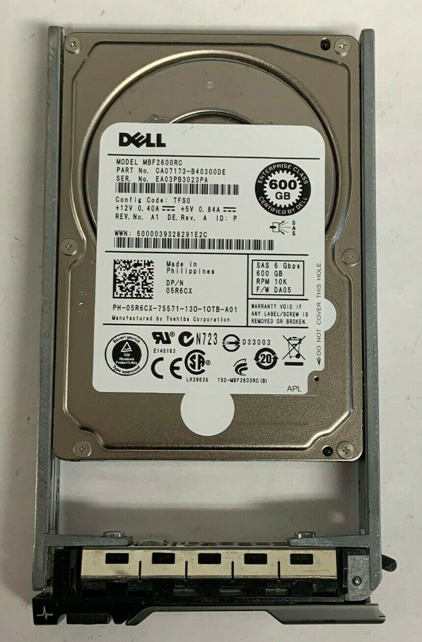 5R6CX Dell Original 600GB 10K RPM 6Gb/s 2.5" SAS Hard Drive MBF2600RC