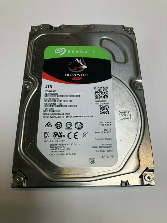 Seagate 4TB IronWolf NAS SATA 6Gb/s NCQ 64MB Cache 3.5" Hard Drive ST4000VN008