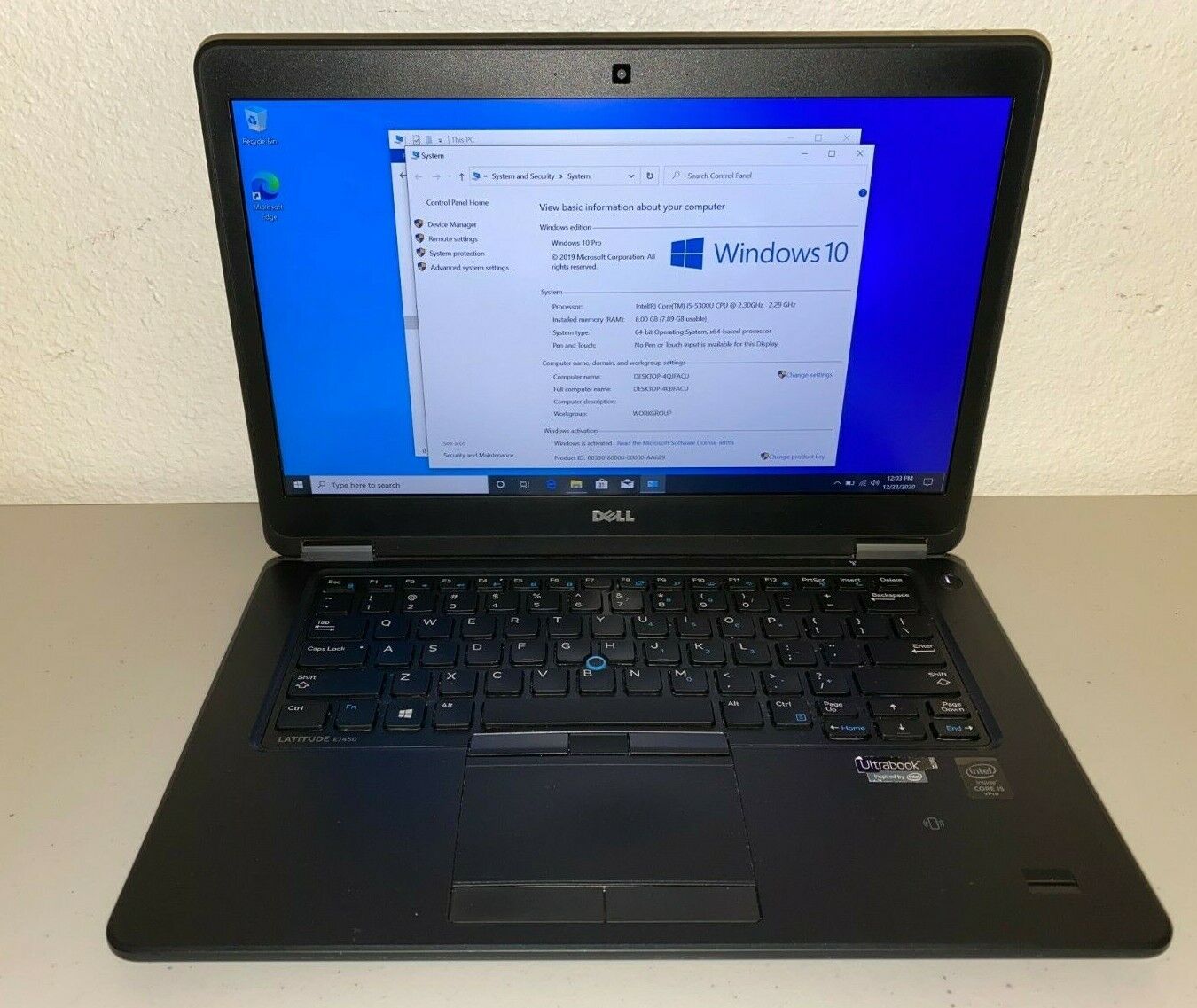 Dell E7450 i7-5600u 16GB 500GB SSD Win 10 Pro WebCam HDMI 14" 1920x1080 Laptop