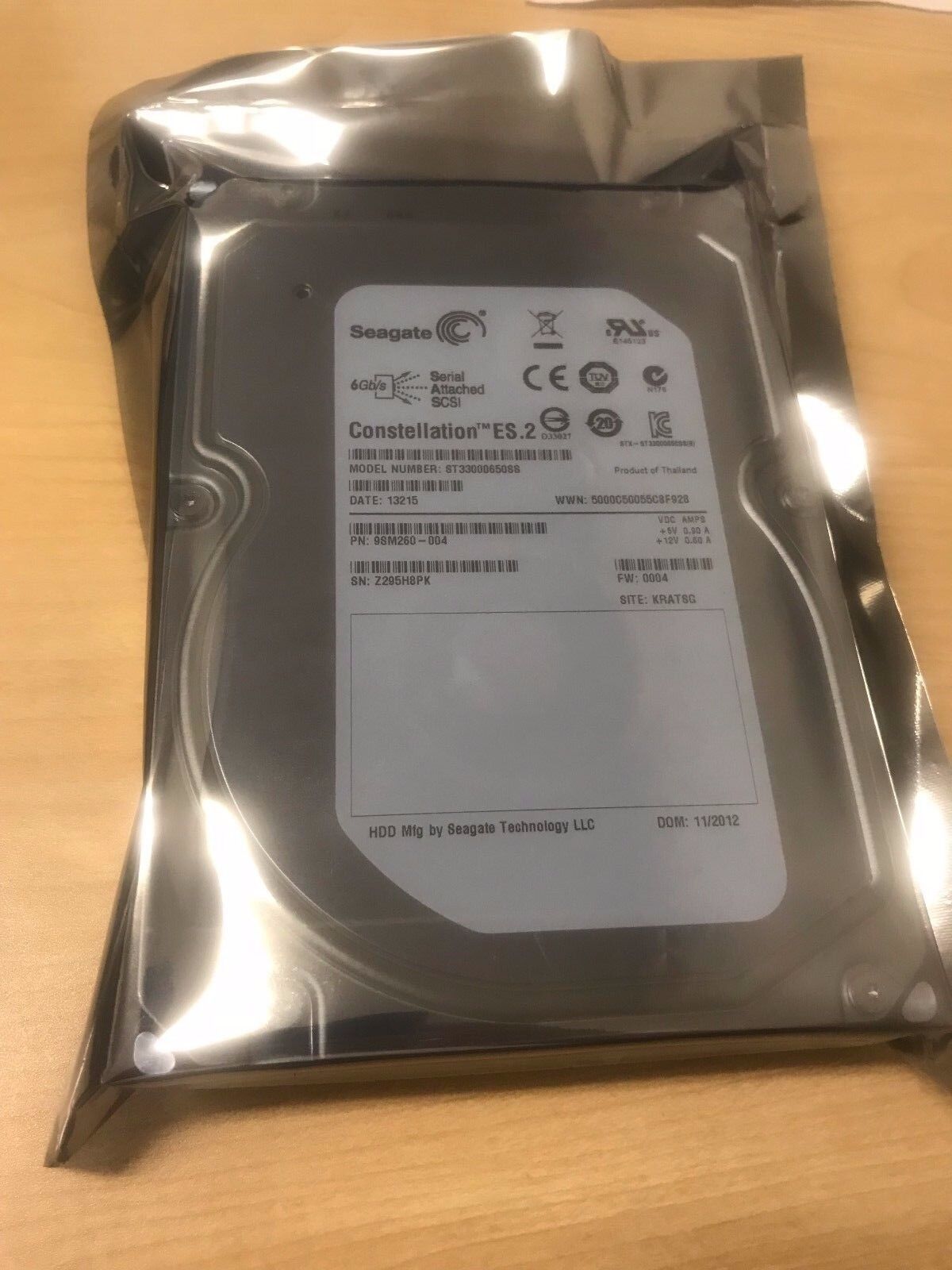Seagate Constellation ES.2 ST33000650SS 3TB 9SM260-004 3.5 SAS hard drive Server