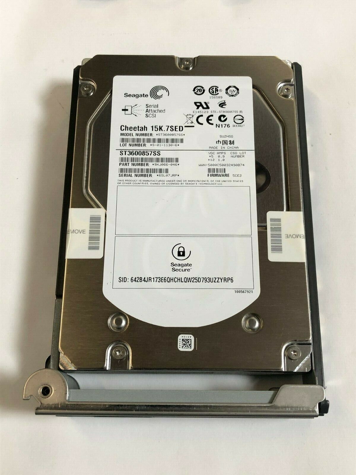 Seagate Cheetah ST3600857SS 15K.7 SED 600GB 15000RPM 3.5" SAS HDD ANH600X