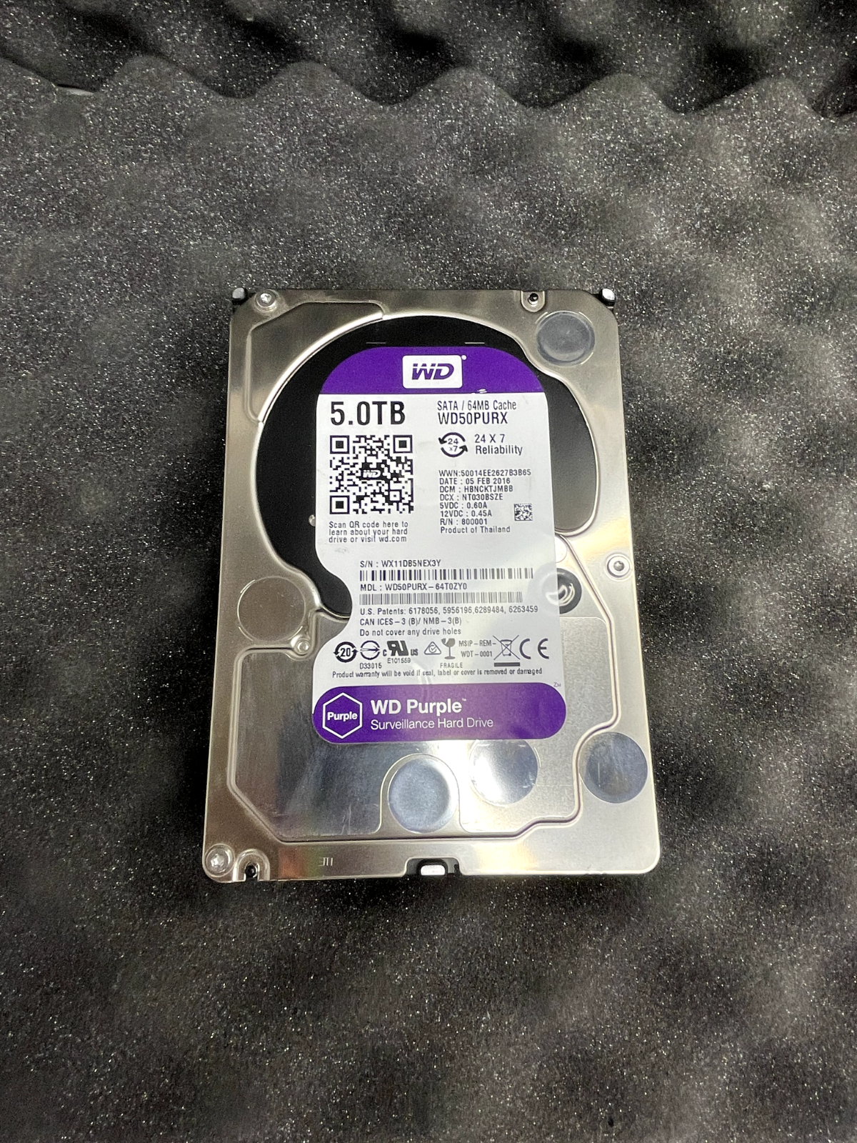 WD Purple WD50PURX  5TB 3.5" SATA Surveillance Hard Drive