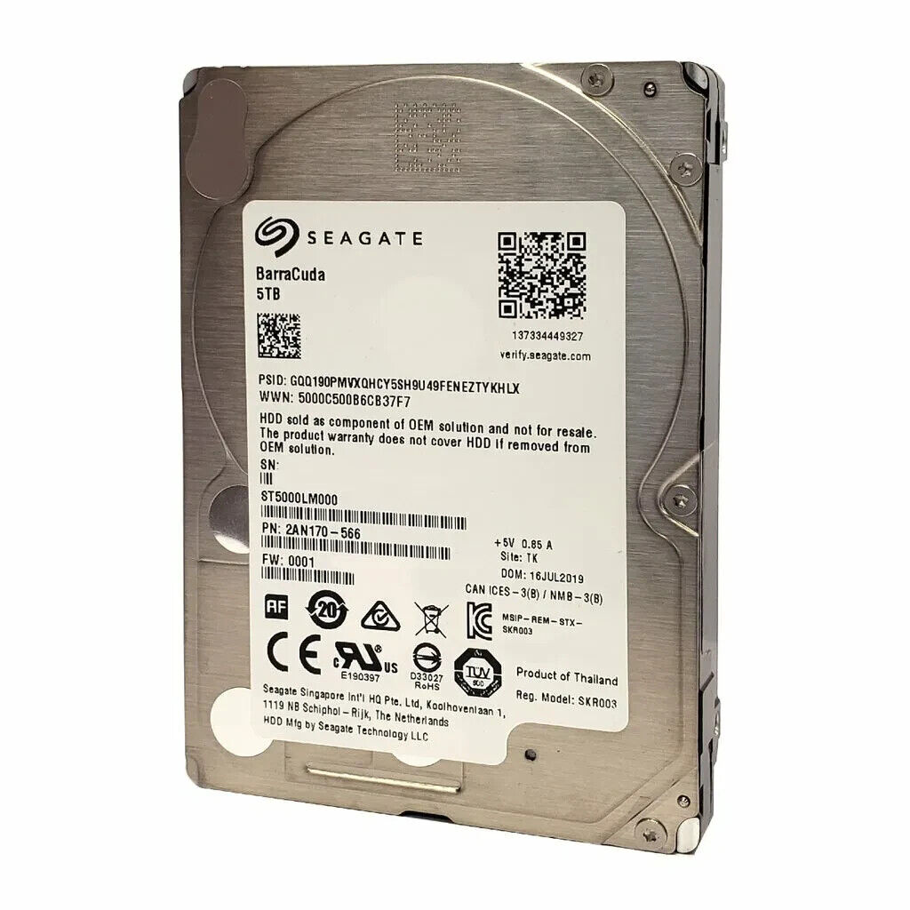 Seagate 5TB 2.5" Hard Drive ST5000LM000 BarraCuda Internal 5400RPM OEM