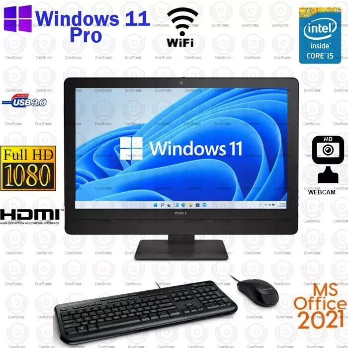 Dell OptiPlex 9030 AIO Core i5 23" 8GB RAM 512GB SSD Windows 11 Pro