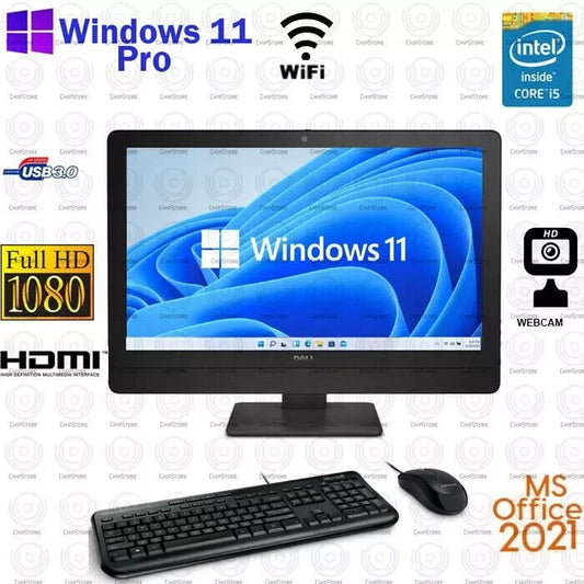 Dell OptiPlex 9030 AIO Core i5 23" 8GB RAM 512GB SSD Windows 11 Pro