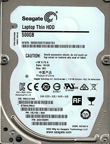 LOT 0F 10 Seagate  500GB 7200RPM 32MB Cache SATA6Gb/s 7mm 2.5" Laptop Hard Drive